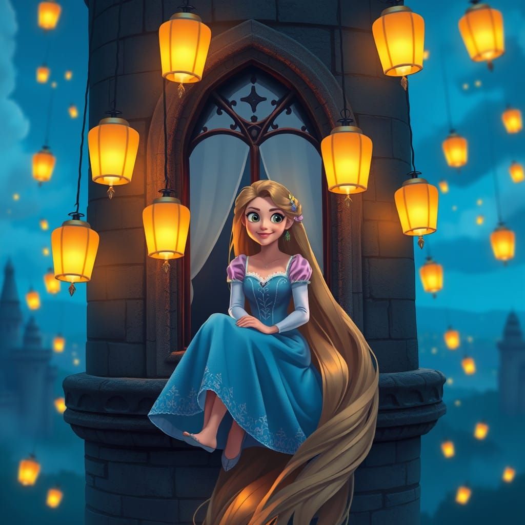 Rapunzel Radiates Happiness with Floating Lanterns