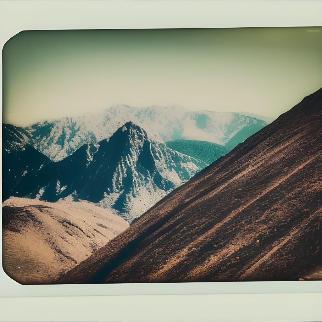 mountain landscape 1900s photograph 4K polaroid soft focus subtractive lighting telephoto lens unsplash wide-angle lens