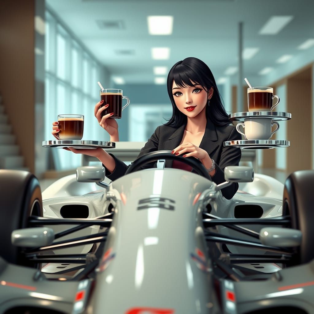 Coffee delivery coming through -- all whilst looking relaxed