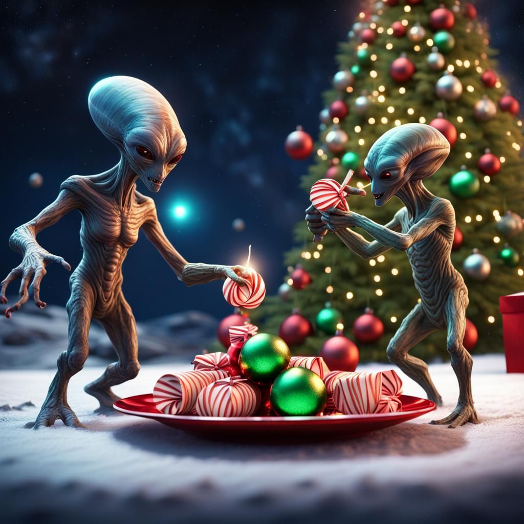 Aliens Celebrate Christmas on an Alien Planet