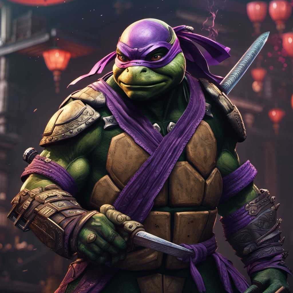 Ninja Turtle Samurai in Digital Matte Painting