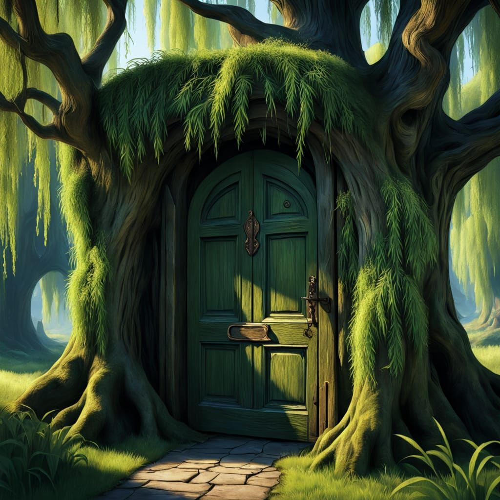 Magical Door in Weeping Willow Tree