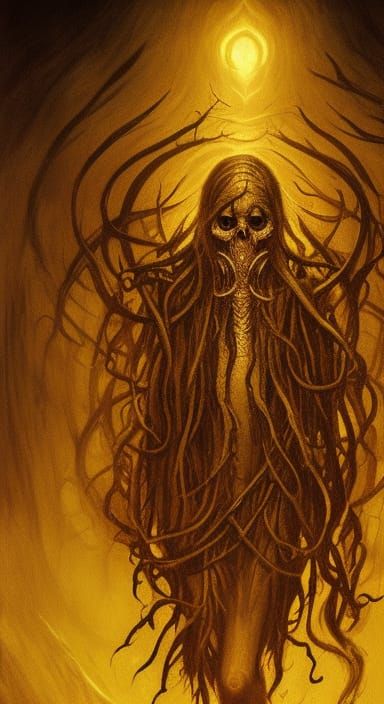 Eldritch King in Yellow: Dark Fantasy Concept Art