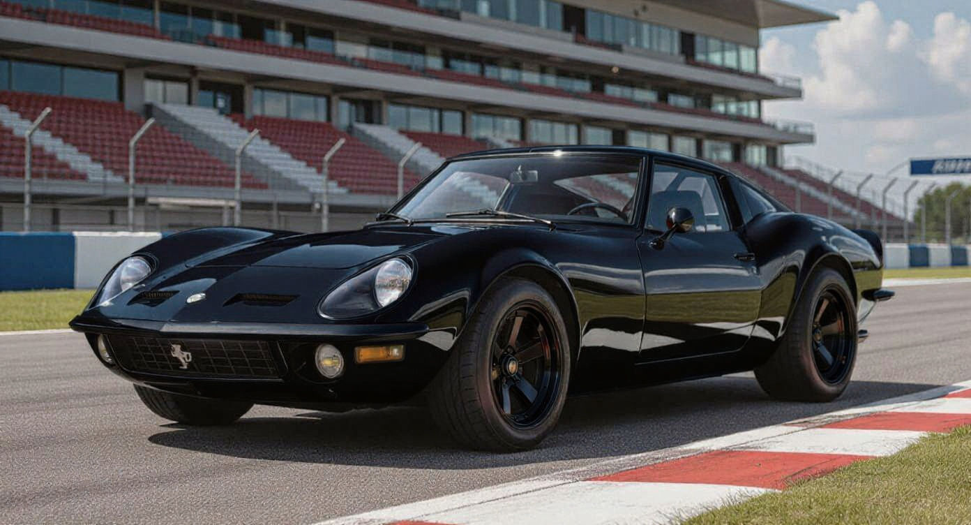 Retro-Modern Sports Car in Fire Engine Red
