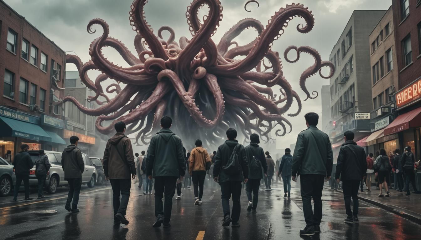 Dramatic Tentacles Descend on City Street