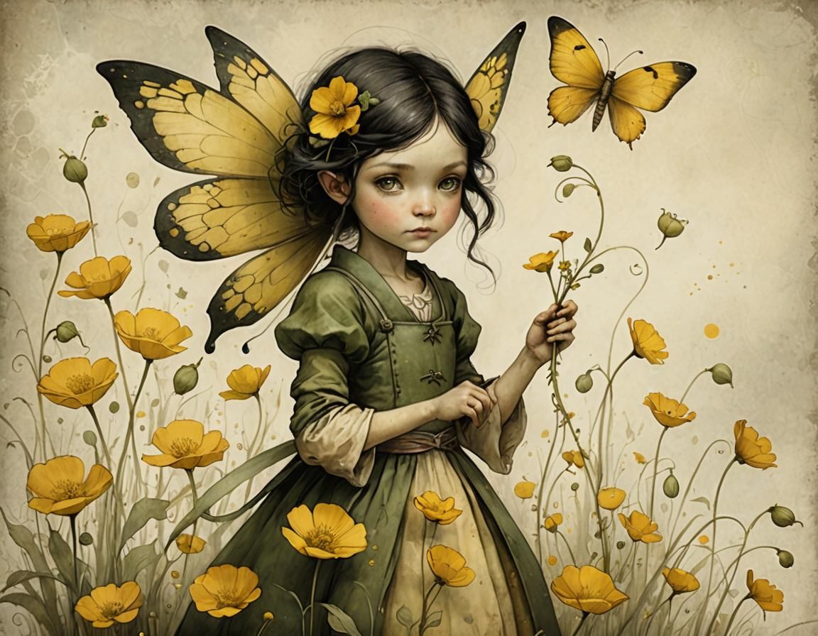 Buttercup Fairy in Detailed Fantasy Style