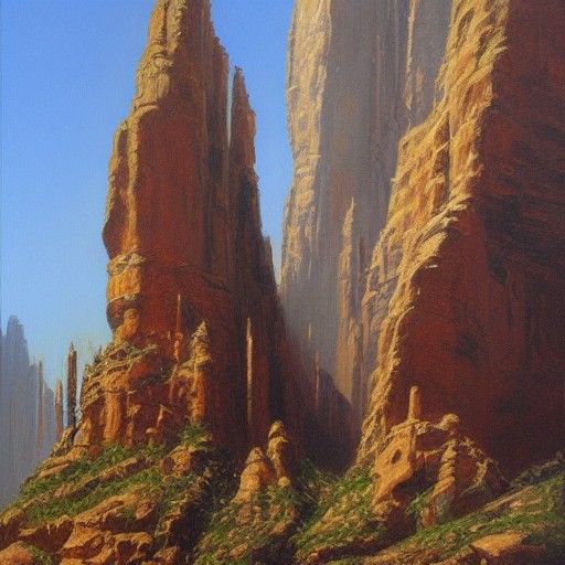 Giants in Oil Painting Style