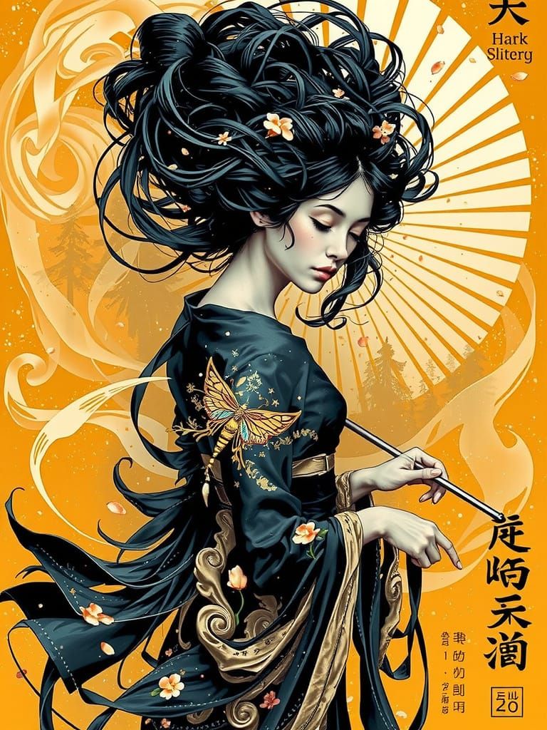 Smokey Ash Fairy in Charred Forest, Digital Art