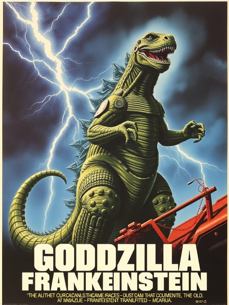 Godzilla Frankeinstein movieposter (the smart one)