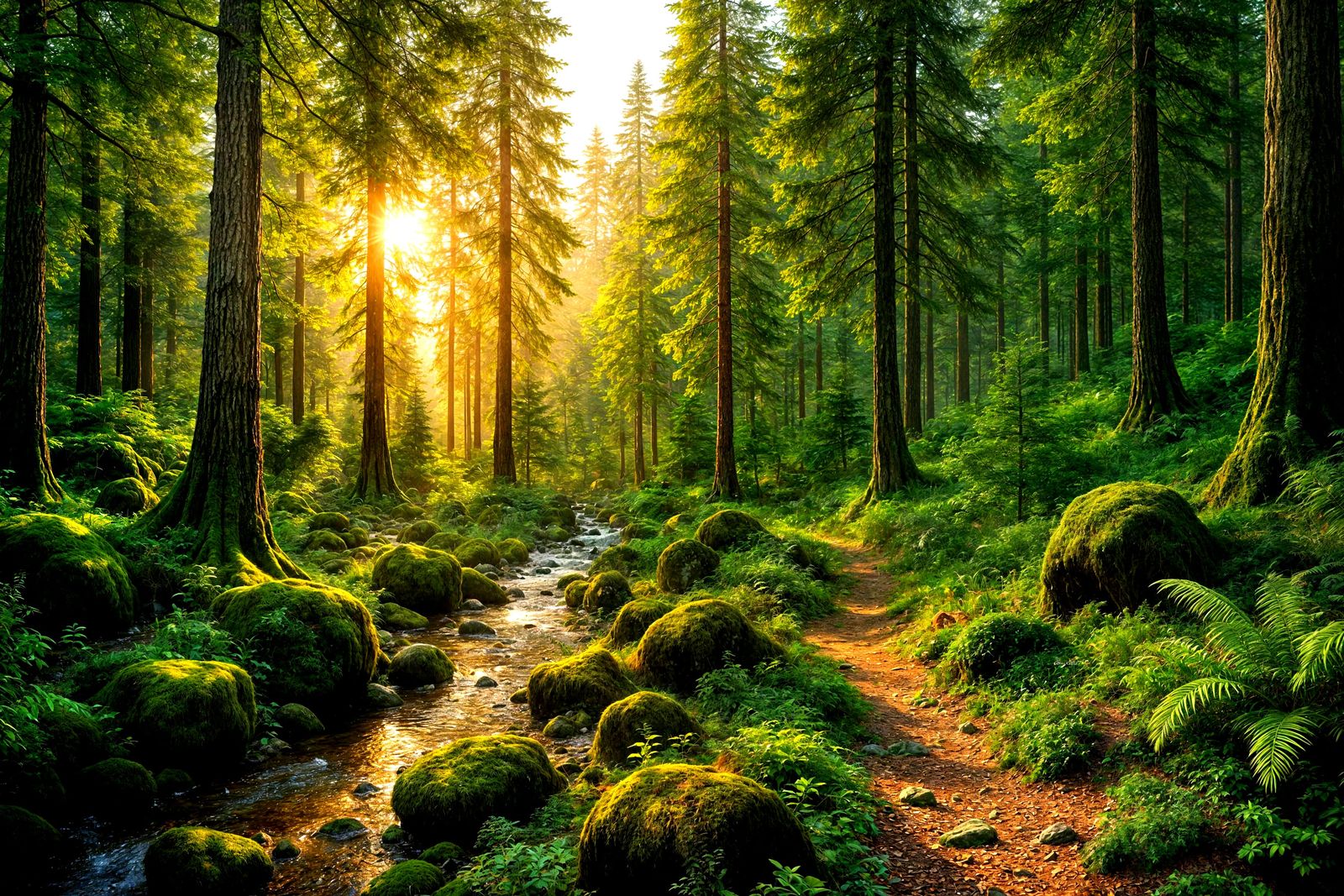 Detailed CGI Forest Landscape