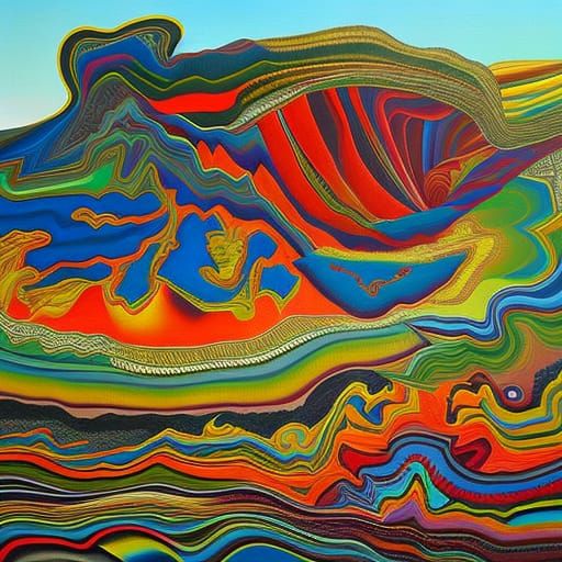 Surreal Seascape: Wall on a Beach in Hyper-Realism Style