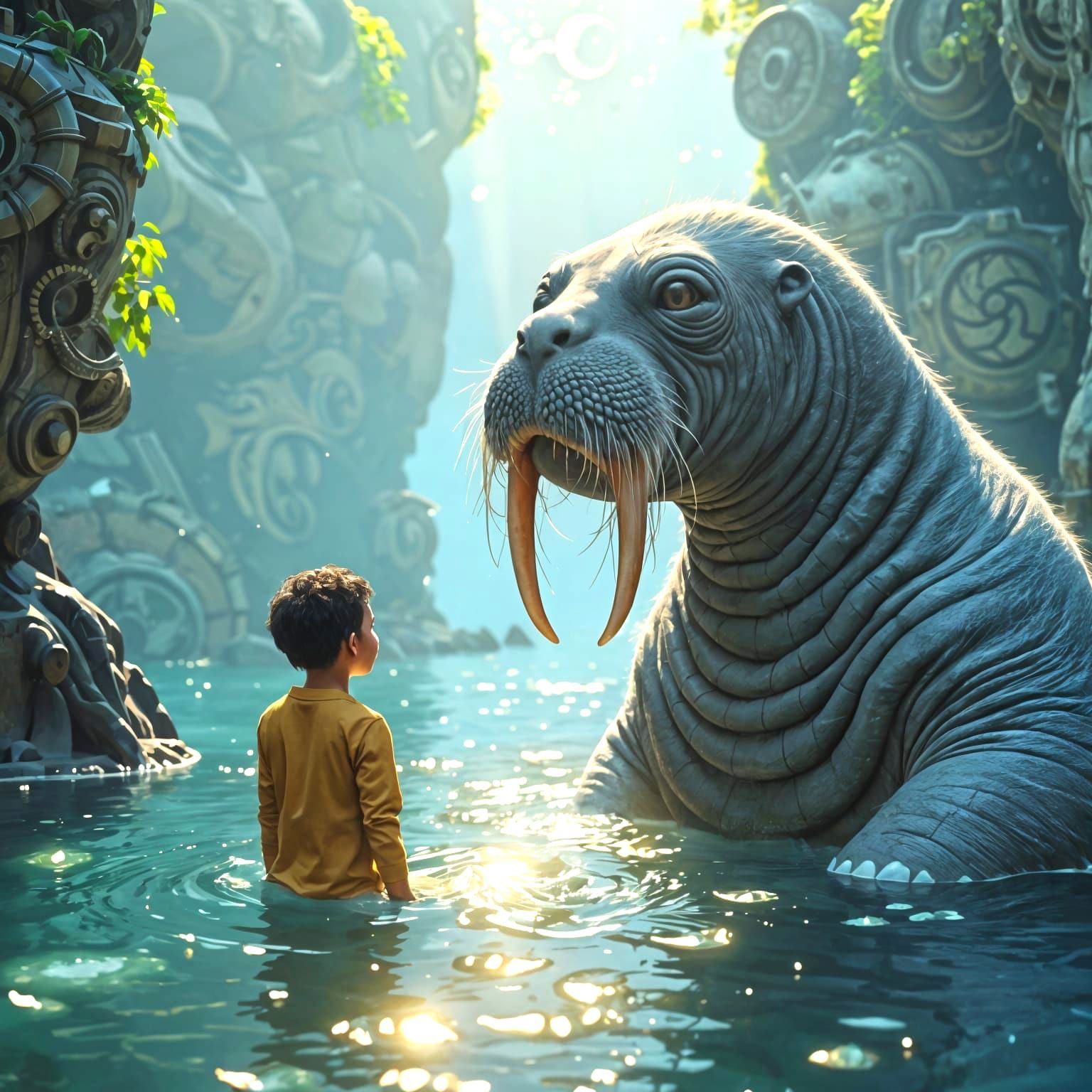 The Walrus in Haroun and the Sea of Stories? He‘s the person Haroun is trying to talk to in order to get his father's St...