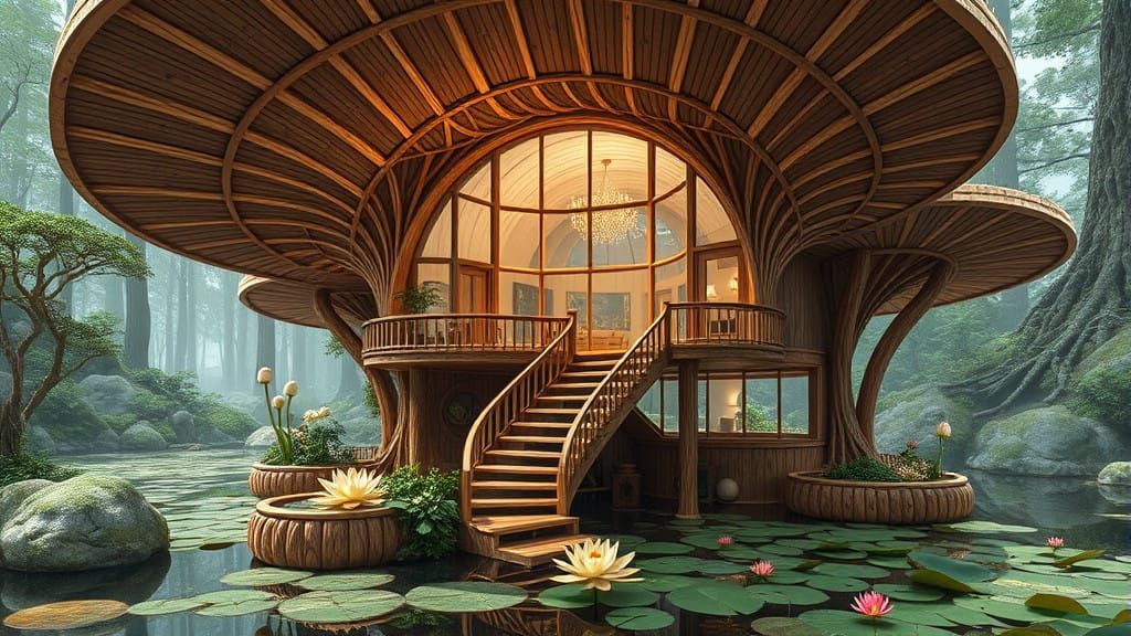 Surreal Wooden Abode Inspired by Amanita Muscaria