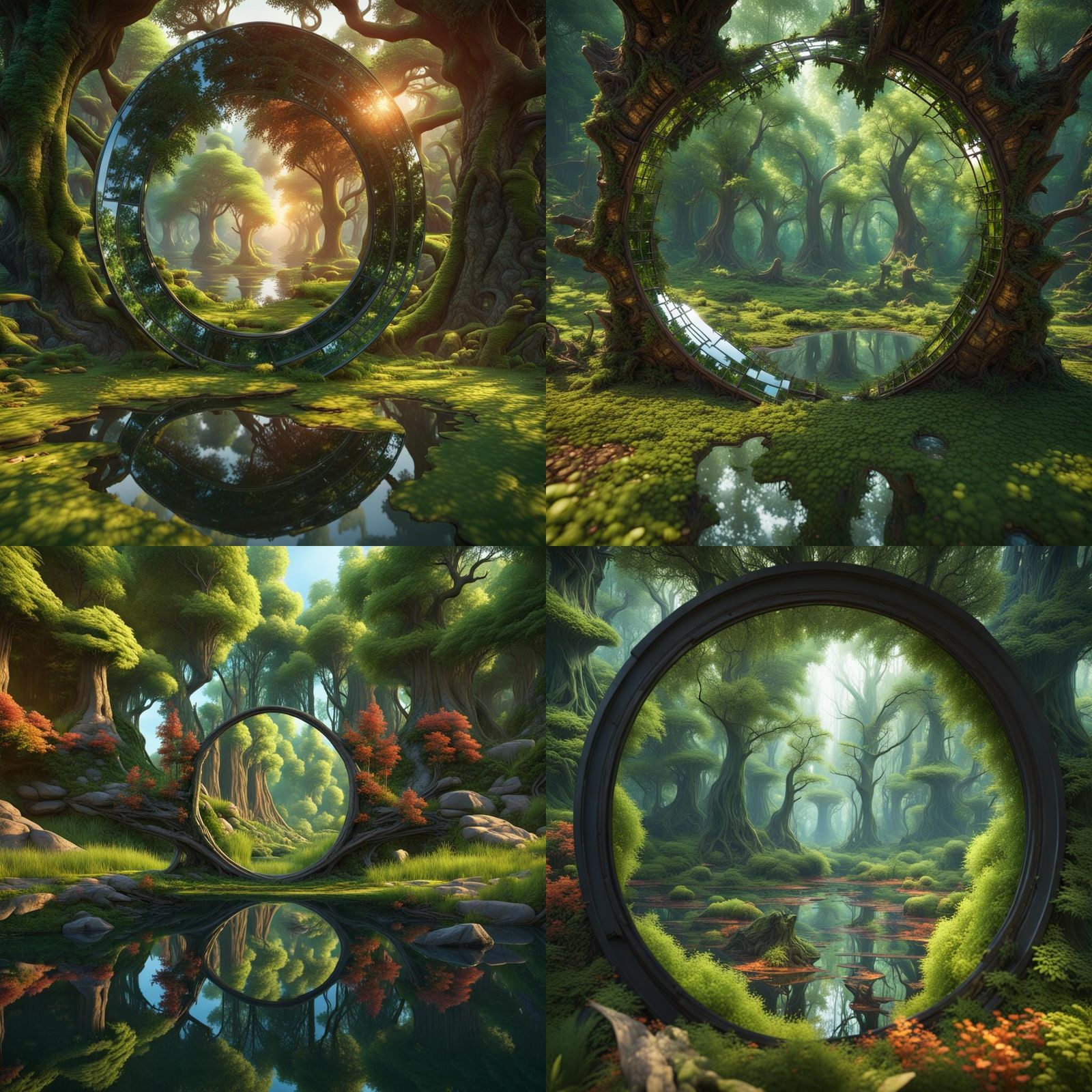 Shattered Reflections: Enchanted Forest Landscapes in Digita...