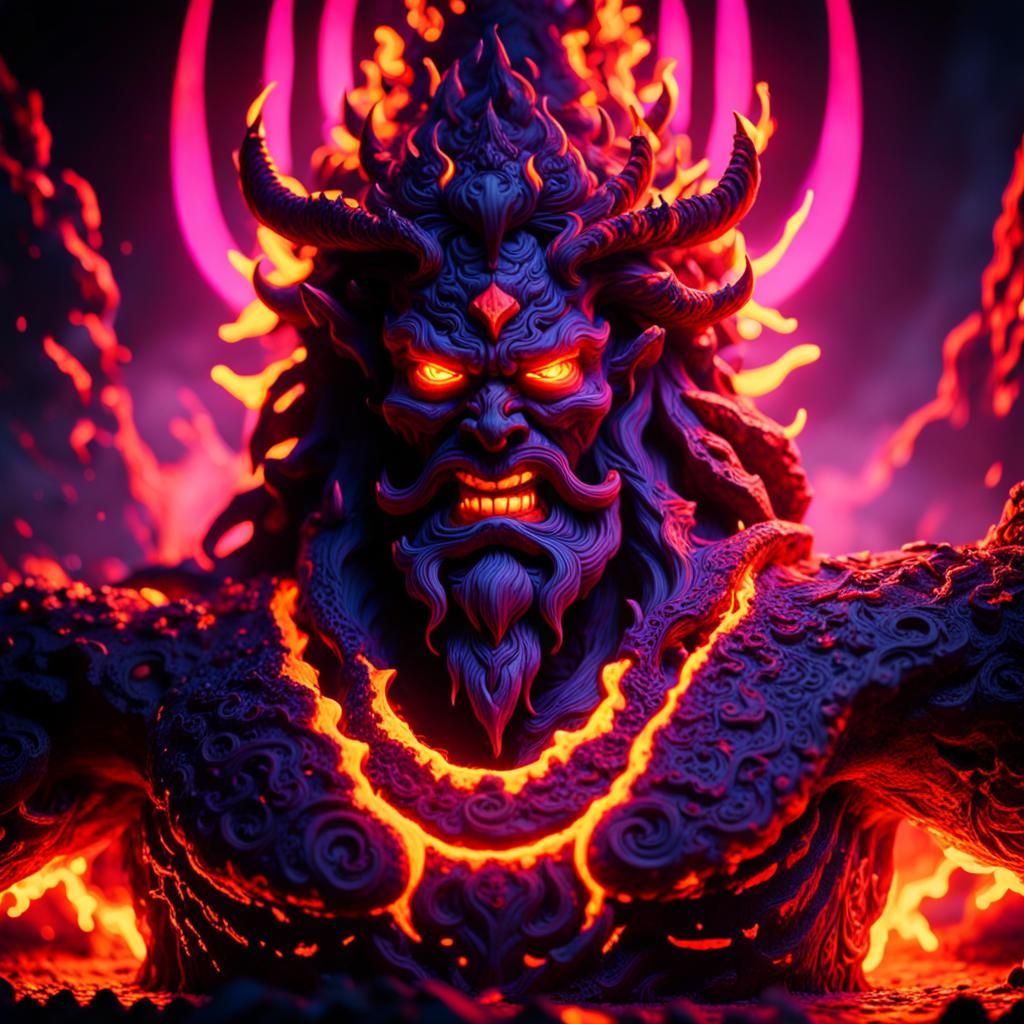 Hades, God of the Underworld, in Neon