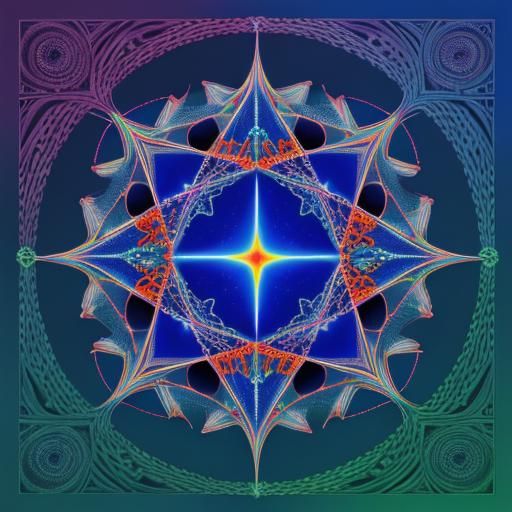 Abstract Fractal Art with Complementary Colors