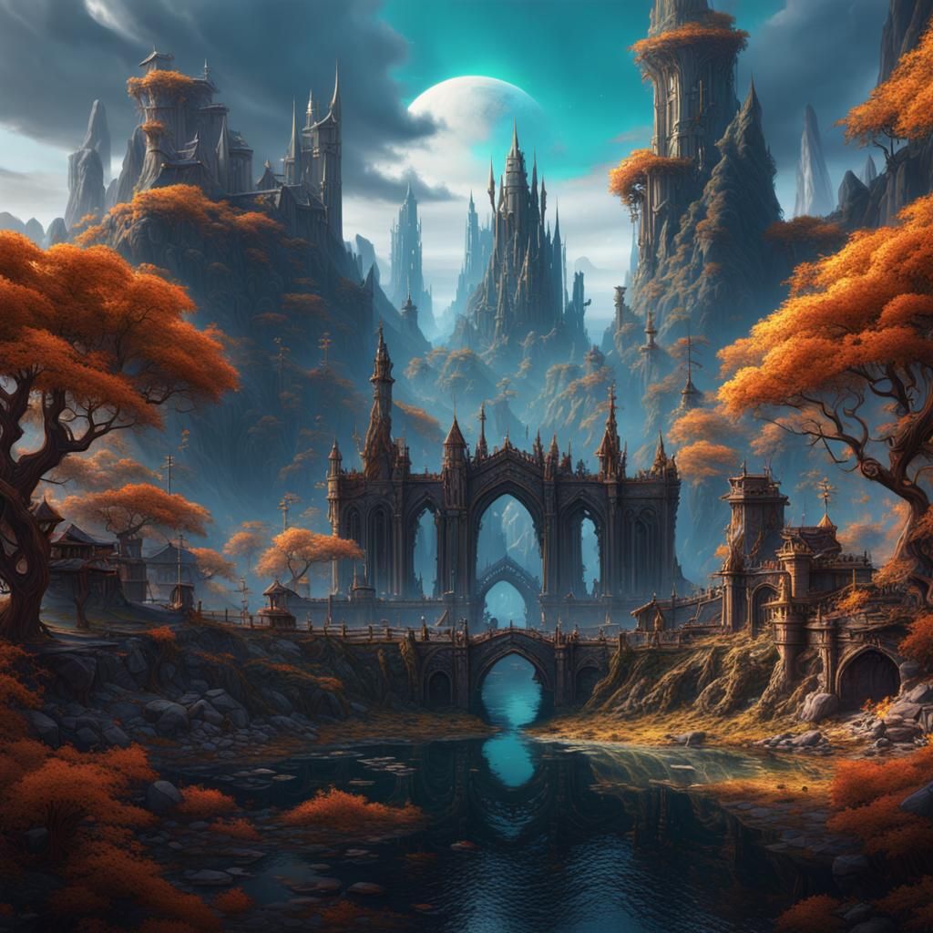 Fantastical Matte Painting in Deep Color