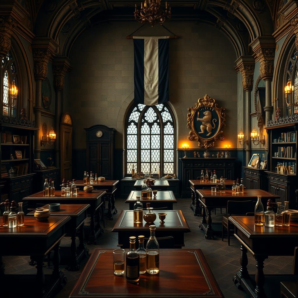Majestic Gothic Castle Classroom with Lavish Decor