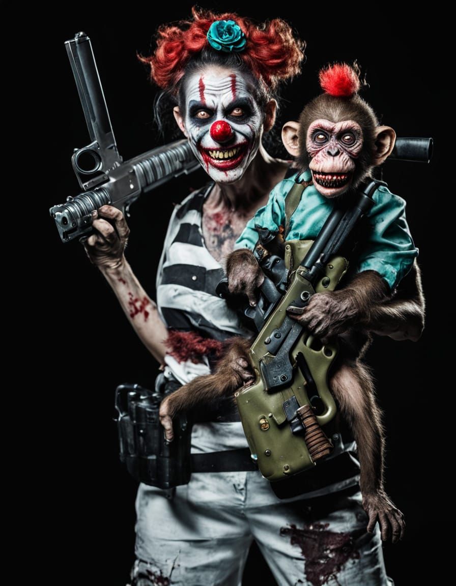 Madwoman with Zombie Monkey Terror Babies