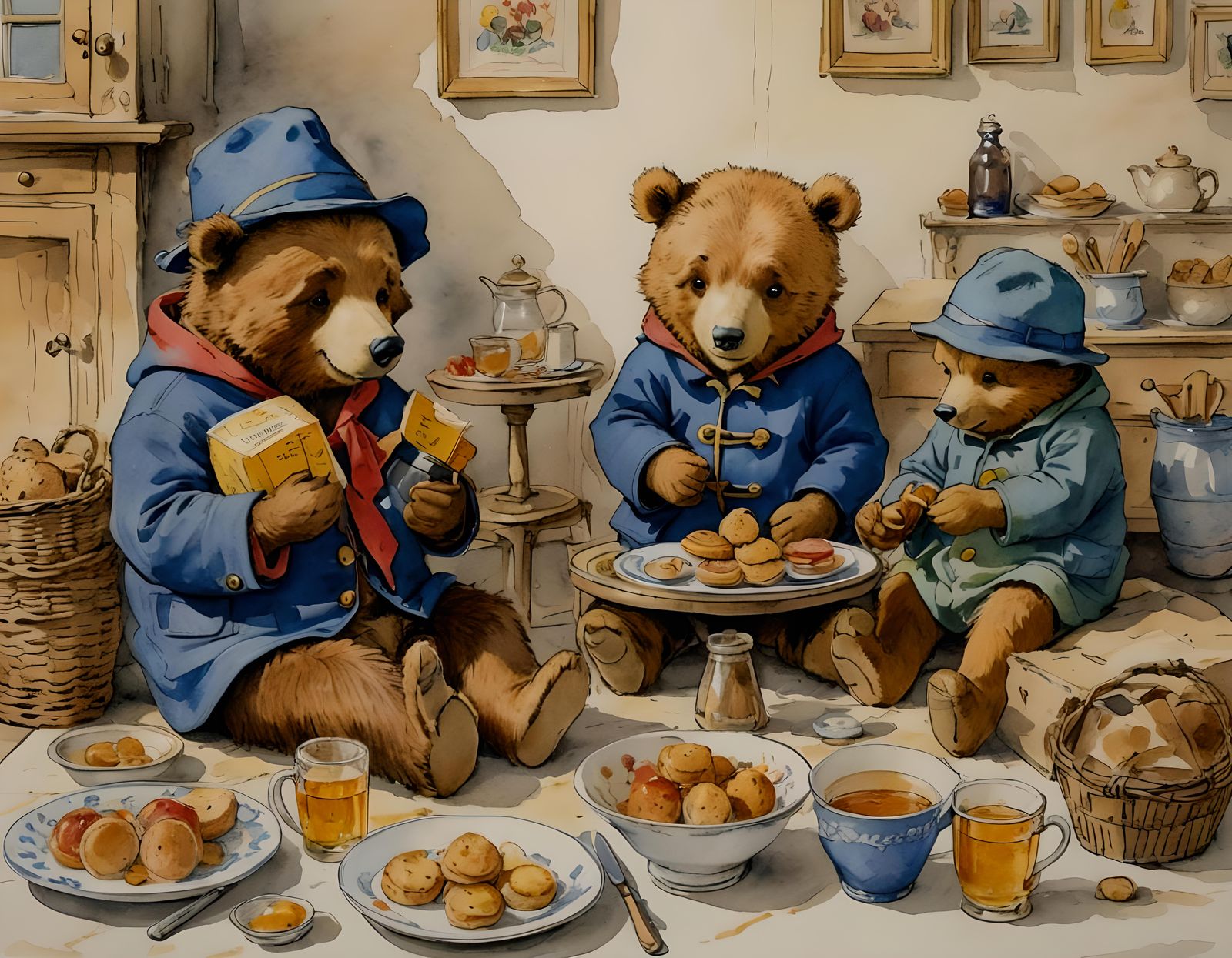Paddington and Pooh's Watercolor Picnic