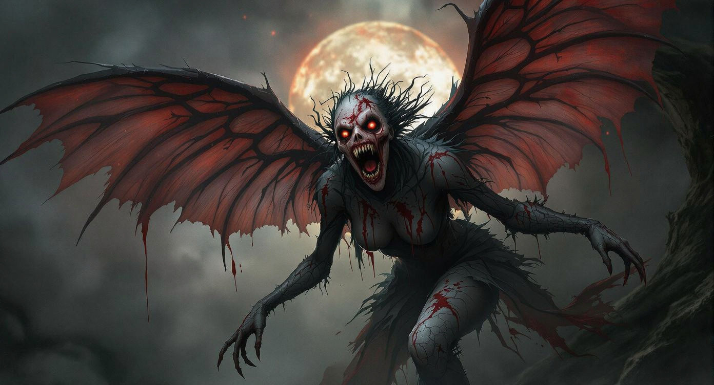 Grotesque Undead Fairy in Horrorcore Style