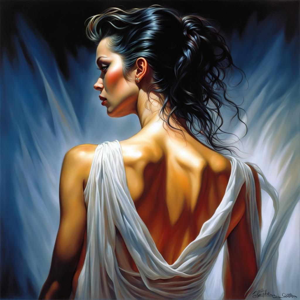 Dramatic Gothic Fantasy Portrait in Hyperrealistic Style