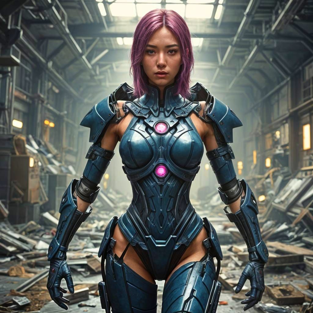 Reference art for Kai Brickle ["Brickles"] my favorite cyborg character