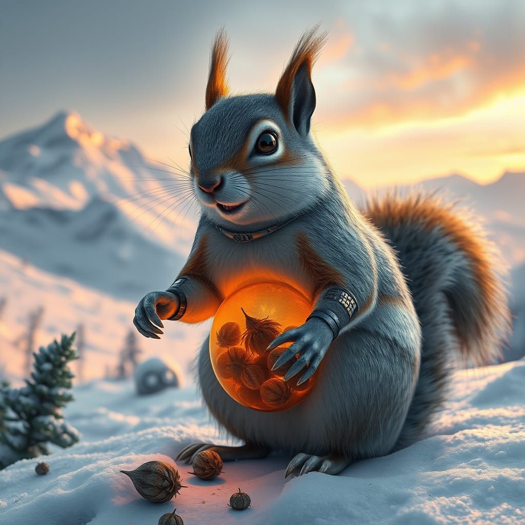 Cybernetic Squirrel Guarding Seeds in Doomsday Vault
