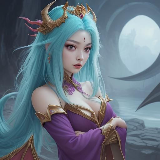 AI Dragon Princess Fantasy Art