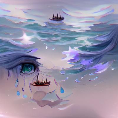 Abstract Sea of Tears Conceptual Art
