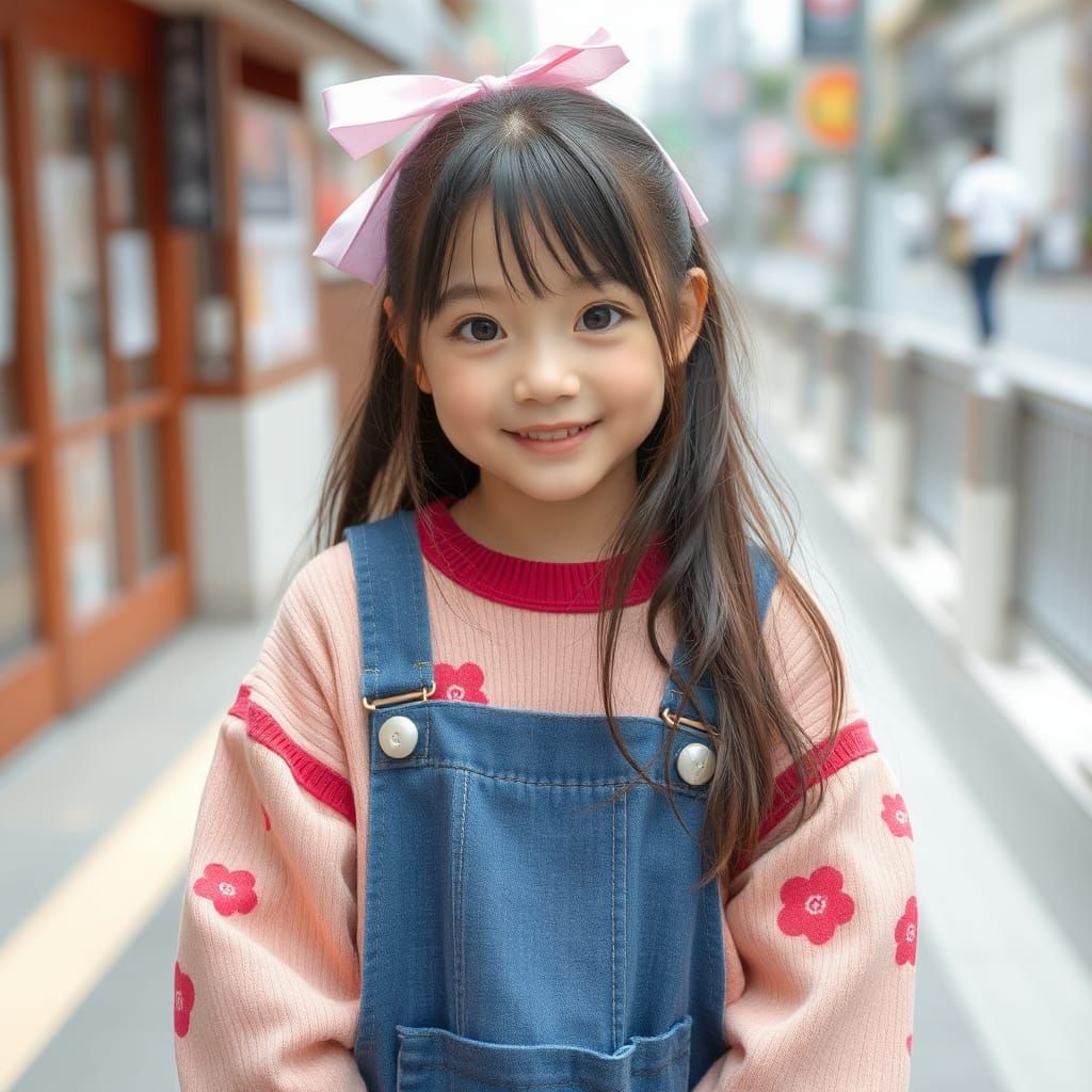 Chubby Cute Japanese Girl: AI-Generated Portrait