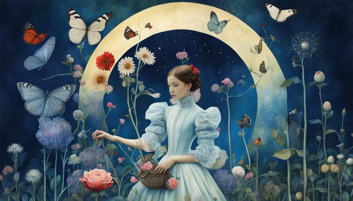 Surreal Garden Digital Painting in Pastel Colors