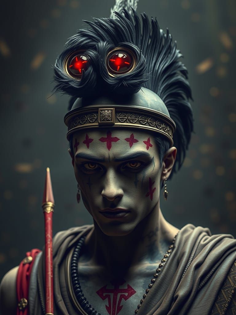 Ancient Roman Deity with Cyberpunk Mohawk