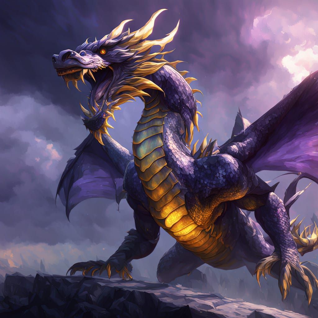 Golden Dragon Soars Through the Stormy Armada