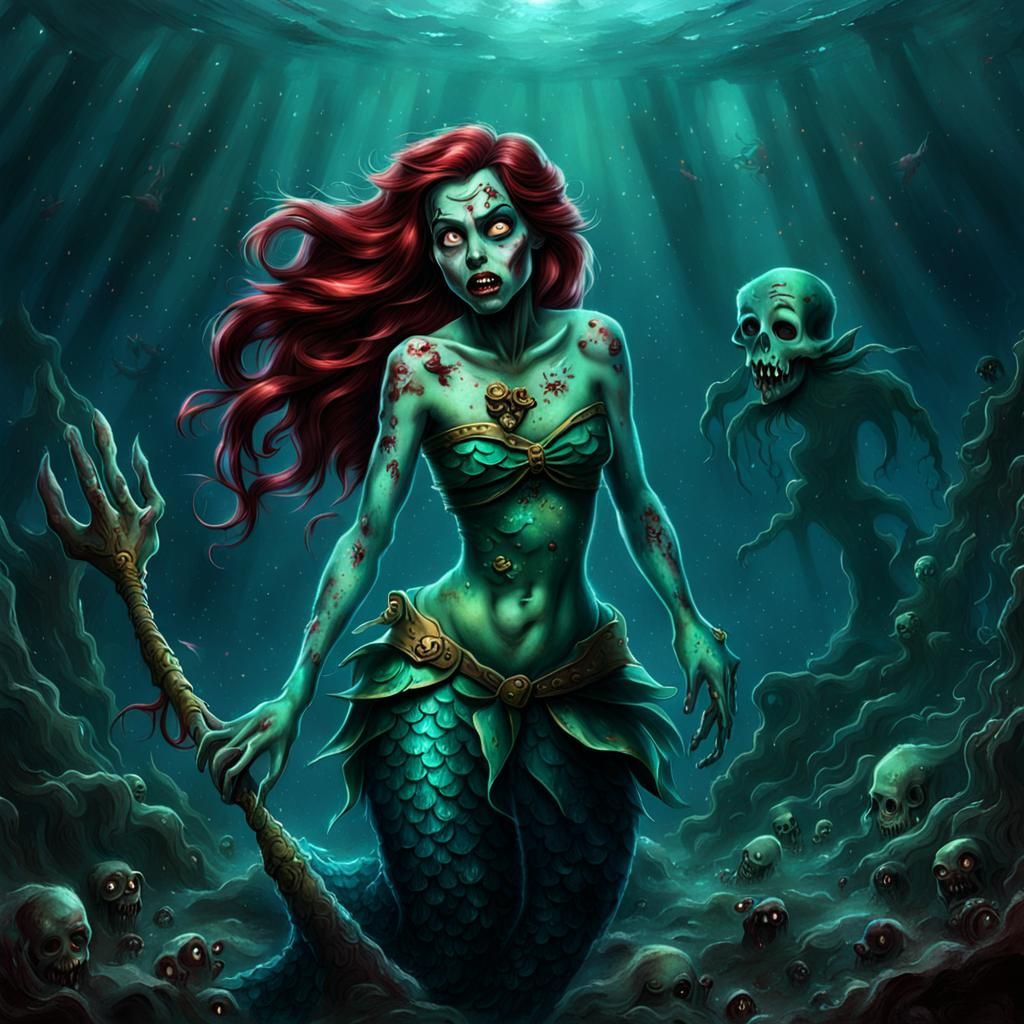Zombie Ariel in Shipwreck Horror Scene