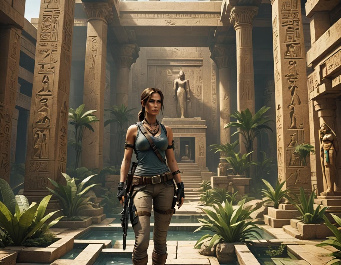 Lara Croft in Ancient Egyptian Temple