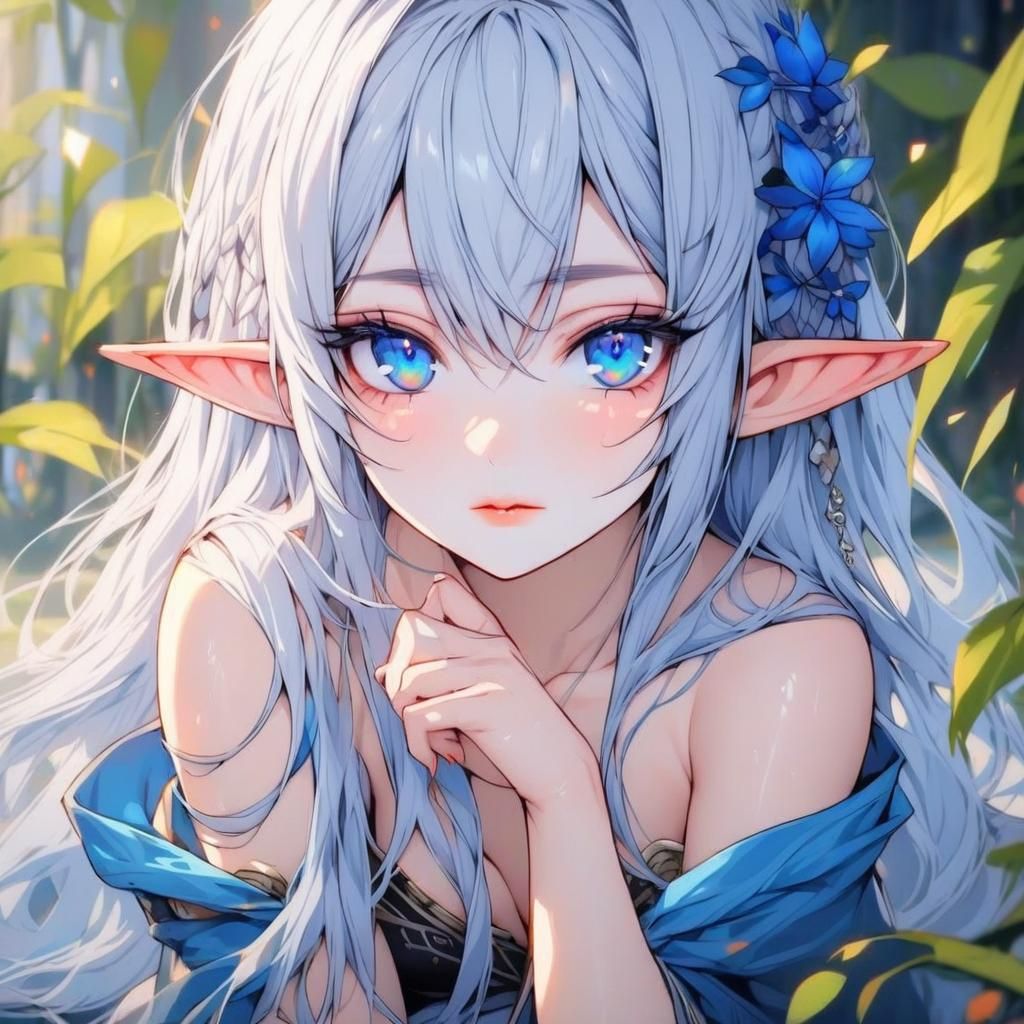 Beautiful Elf with Blue Eyes