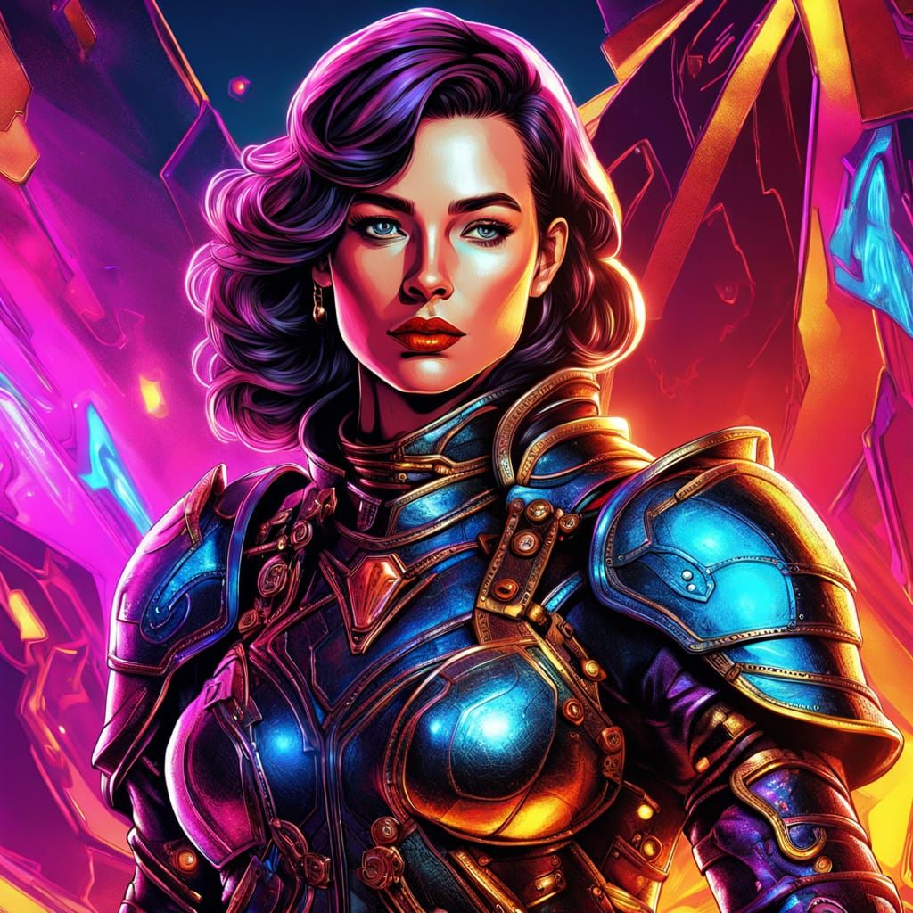 Sci-Fi Warrior Woman in Leather Armor
