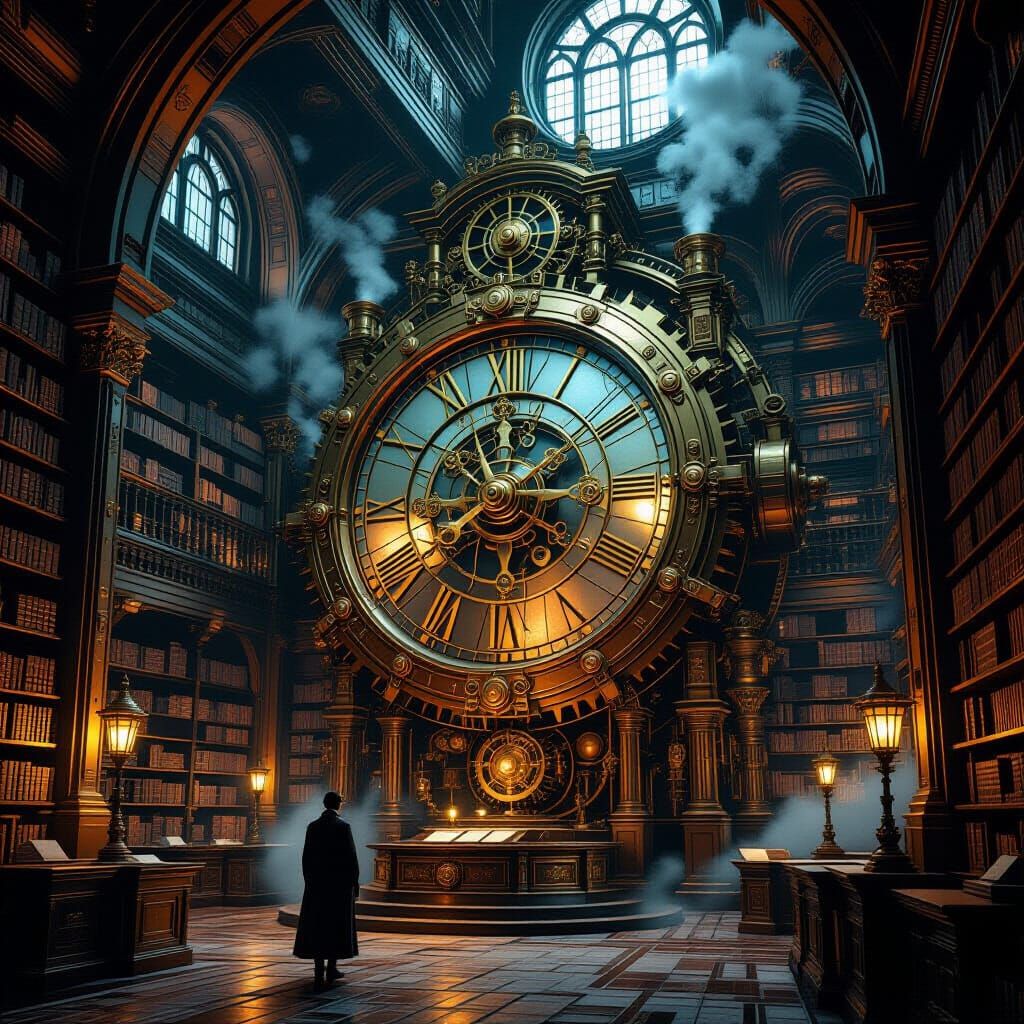 Ancient Clockwork Library: Steampunk Concept Art