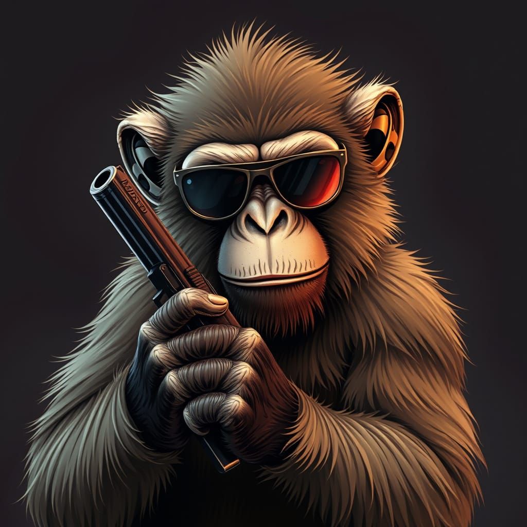 Gangster Monkey with a Firearm