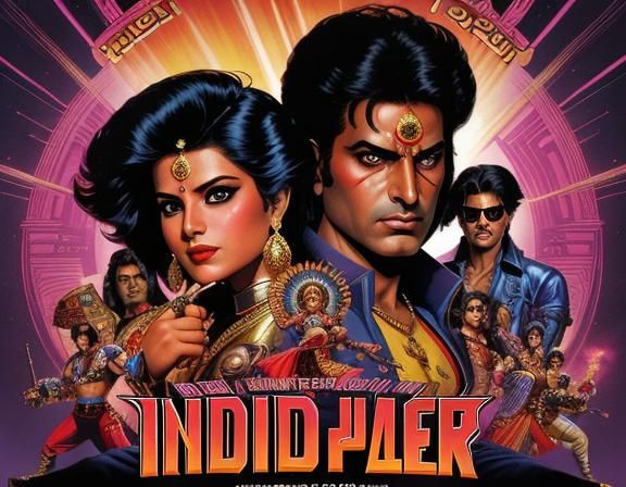Bollywood Dance Movie Poster in Comic Book Art Style