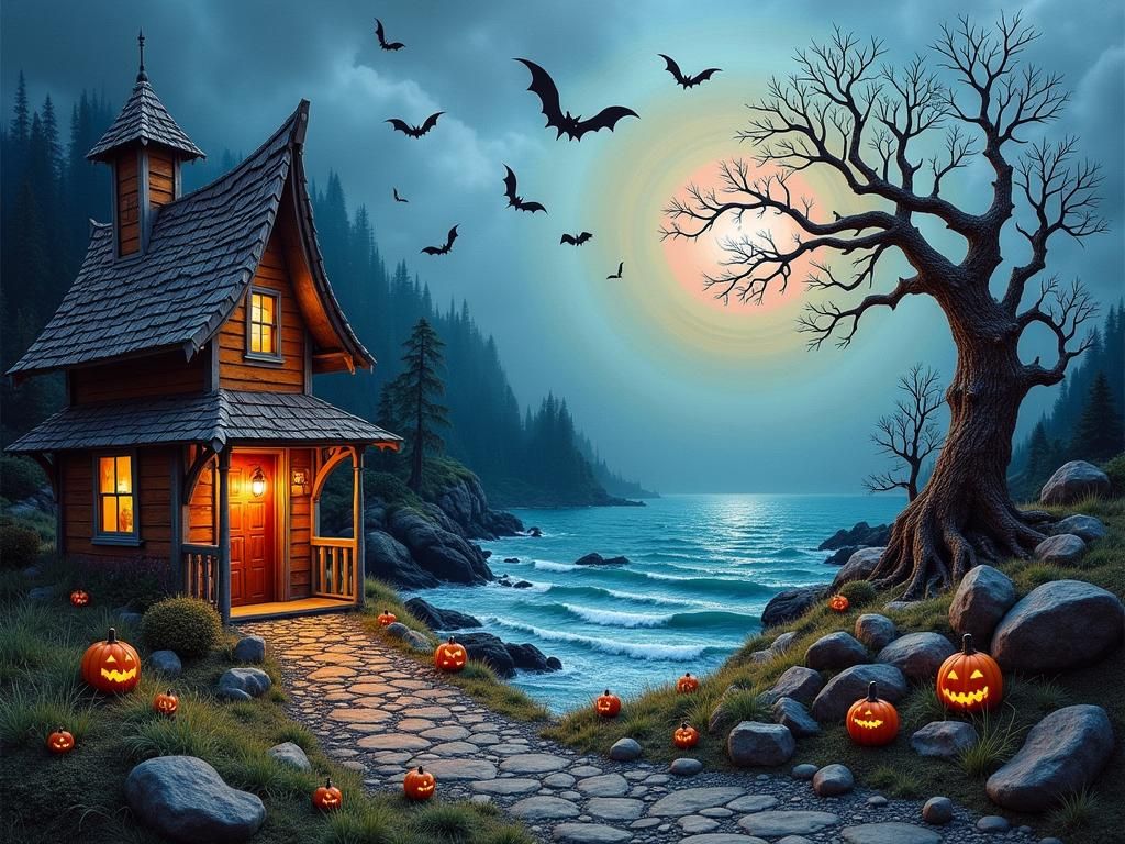 Eerie Assemblage of a Haunted Coastal Village