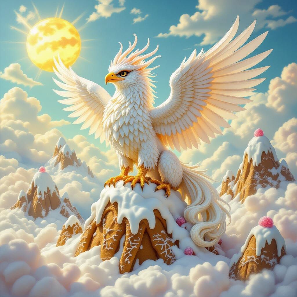 Griffin with Sugar Feathers on Gingerbread Mountains