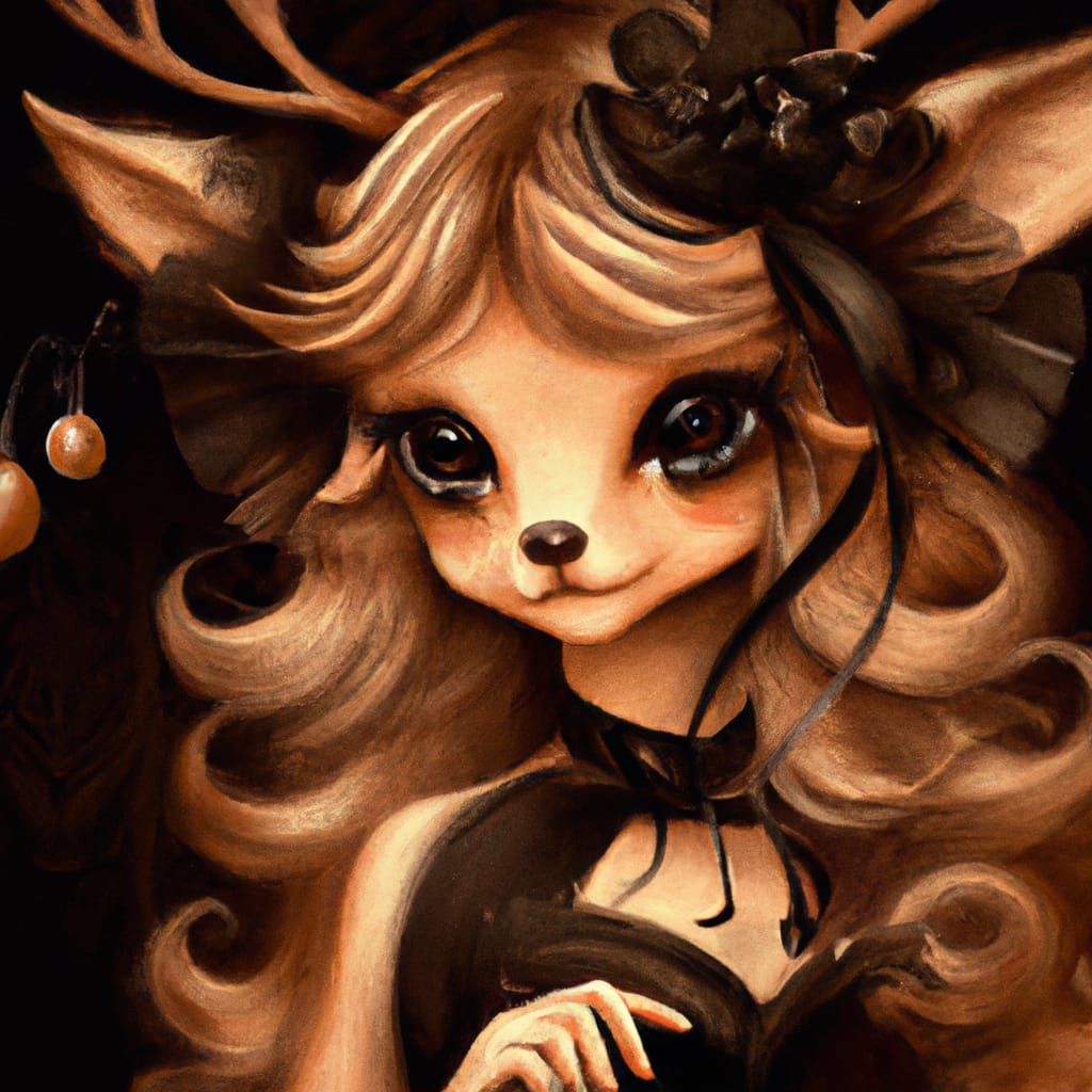 Deer Witch in Hyperdetailed Digital Art Style