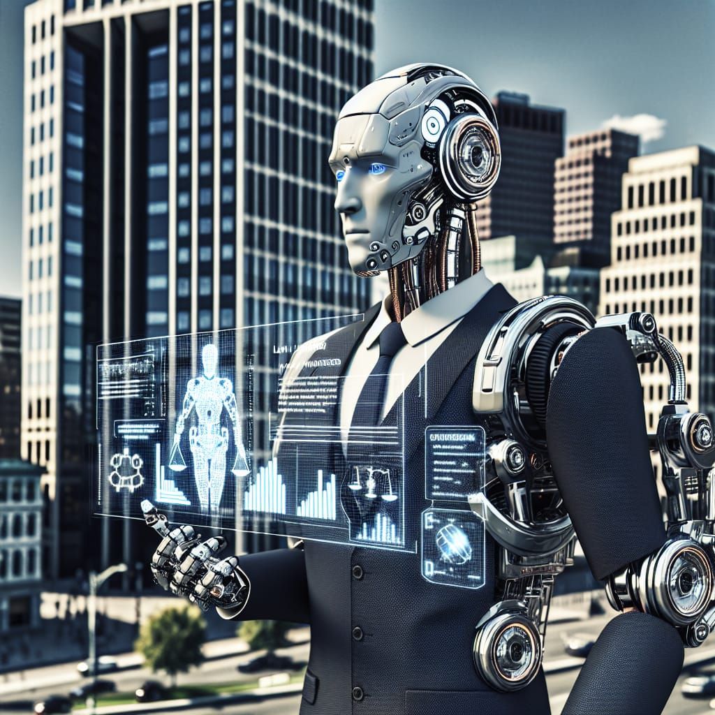 Futuristic Robot Lawyer in Boston