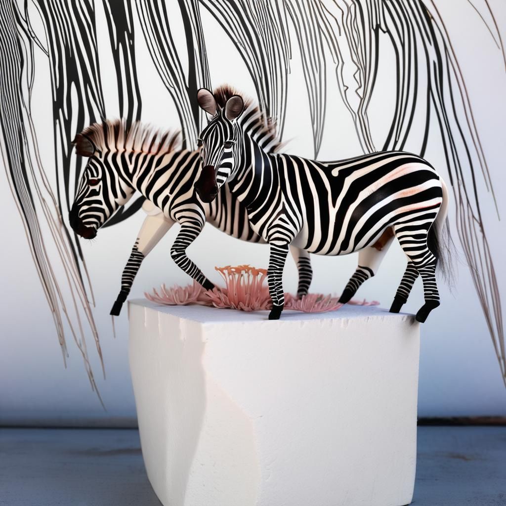 Albino Zebra in Floral Bloom