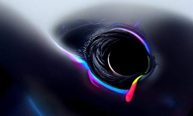 Vibrant Neon Black Hole Illustration