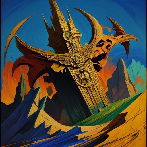 vorticism impasto filmic rendered in Blender lyrical abstraction 8k resolution concept art Bernie Wrightson r/Art manner...