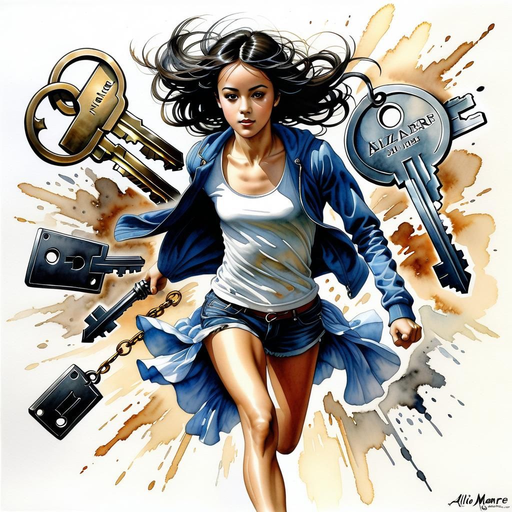 "Elle a pris la clé des champs" (French pun : She took the k...