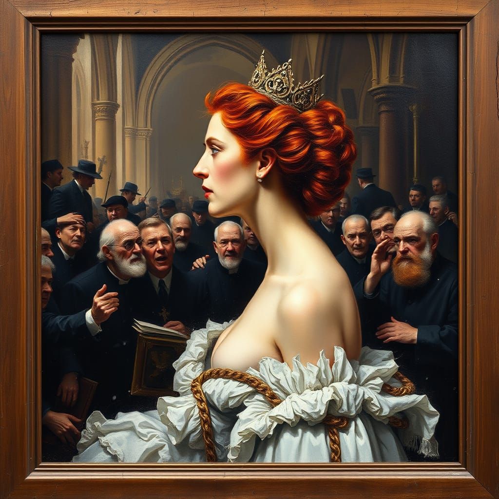 Coronation of a Furious Queen: 19th Century Painting